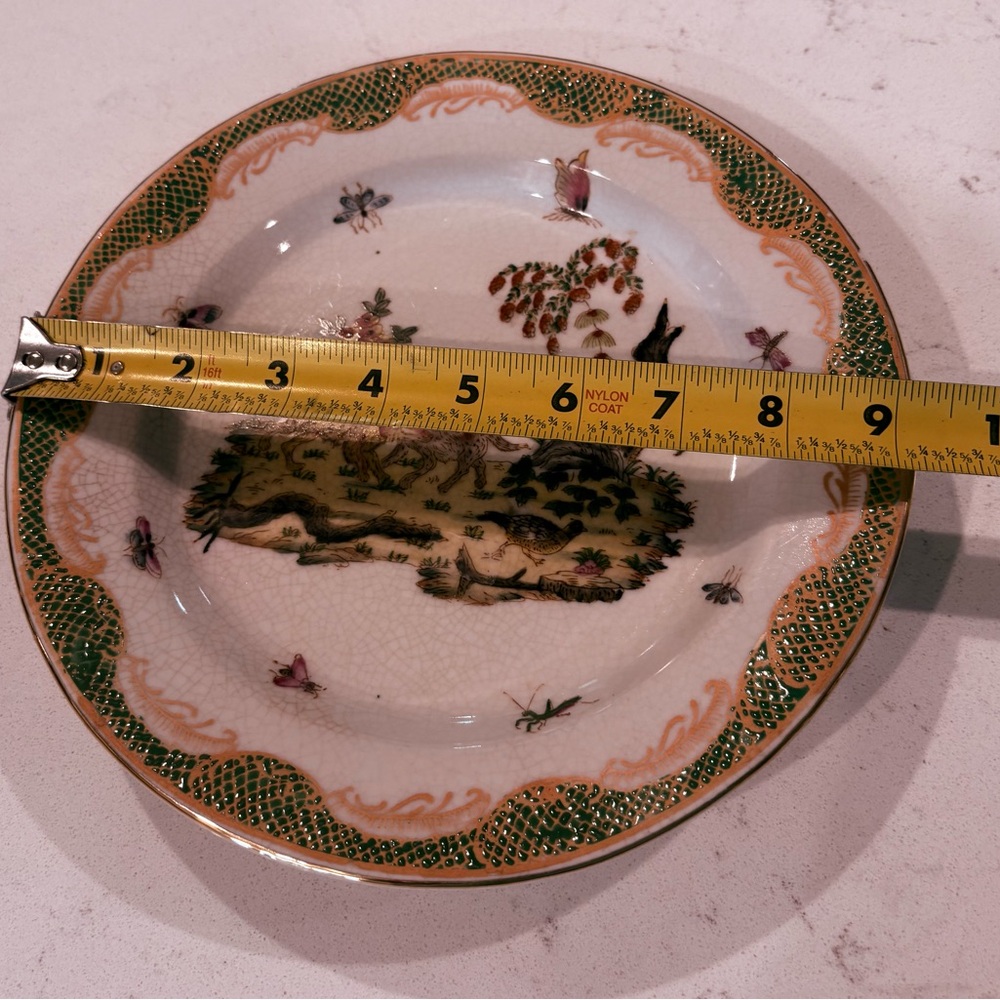 Vintage Decorative Chinese Plate w/Crackle Glaze Dog & Bird Scene Great Piece. - Picture 7 of 8